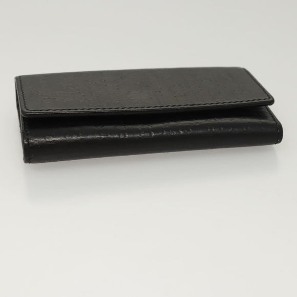 VERSACE Key Case Leather Black Auth ac3800