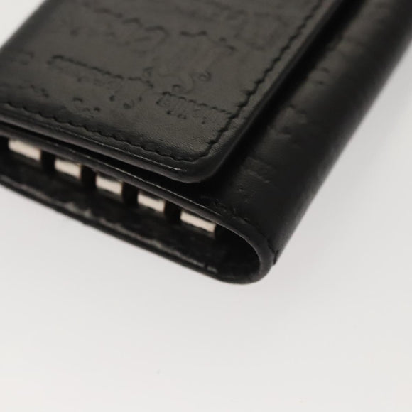 VERSACE Key Case Leather Black Auth ac3800