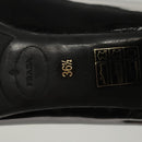 PRADA High Heels Leather 36 1/2 Black Auth ac3811-12