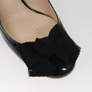 PRADA High Heels Leather 36 1/2 Black Auth ac3811-14
