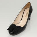 PRADA High Heels Leather 36 1/2 Black Auth ac3811-18
