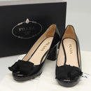 PRADA High Heels Leather 36 1/2 Black Auth ac3811-33