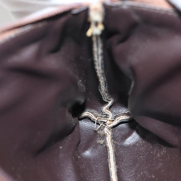 Christian Dior Honeycomb Canvas Pouch PVC Beige Auth ac3812