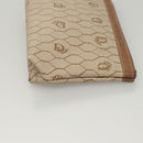 Christian Dior Honeycomb Canvas Pouch PVC Beige Auth ac3812-4