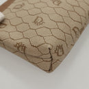 Christian Dior Honeycomb Canvas Pouch PVC Beige Auth ac3812-8