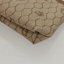 Christian Dior Honeycomb Canvas Pouch PVC Beige Auth ac3812-14