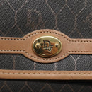 Christian Dior Honeycomb Canvas Pouch PVC Leather Black Gold Auth ac3813-9