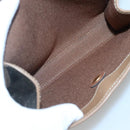 Christian Dior Honeycomb Canvas Pouch PVC Leather Black Gold Auth ac3813-10