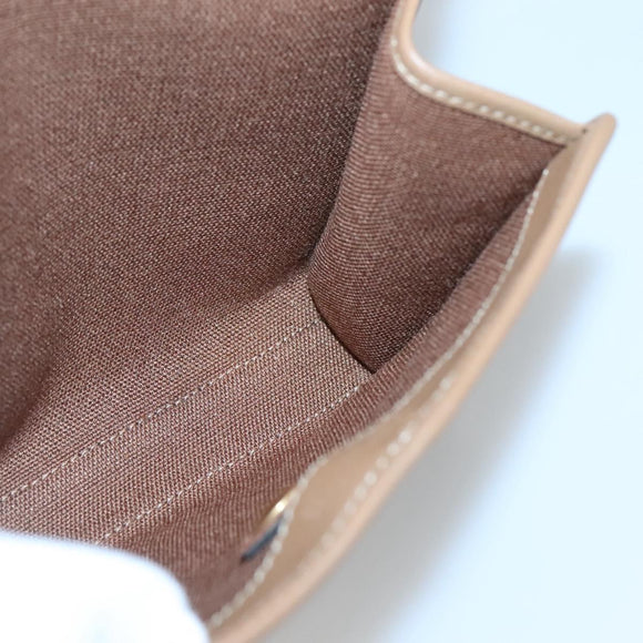 Christian Dior Honeycomb Canvas Pouch PVC Leather Black Gold Auth ac3813