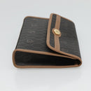 Christian Dior Honeycomb Canvas Pouch PVC Leather Black Gold Auth ac3813-3