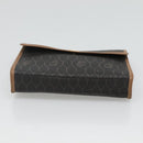 Christian Dior Honeycomb Canvas Pouch PVC Leather Black Gold Auth ac3813-6