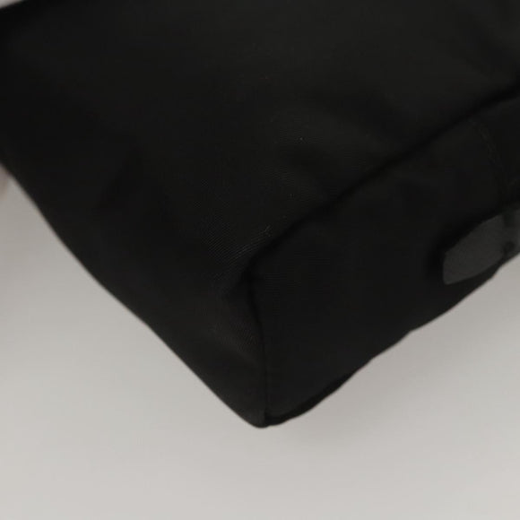 PRADA Pouch Nylon Silver Black Auth ac3814