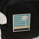 PRADA Pouch Nylon Silver Black Auth ac3814-9