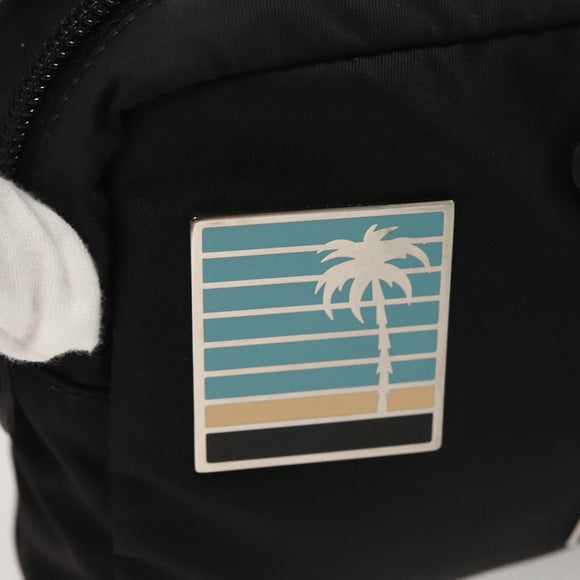 PRADA Pouch Nylon Silver Black Auth ac3814