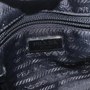 PRADA Pouch Nylon Silver Black Auth ac3814-19