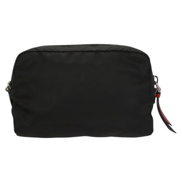 PRADA Pouch Nylon Silver Black Auth ac3814 - 0