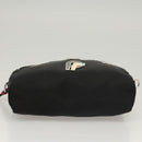 PRADA Pouch Nylon Silver Black Auth ac3814-6