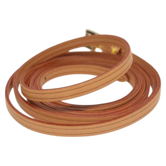 LOUIS VUITTON Strap Leather 50"" Beige LV Auth ac3819