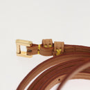 LOUIS VUITTON Strap Leather 50"" Beige LV Auth ac3819-7