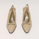 Salvatore Ferragamo Louis Vuitton High Heels Leather 2Set Beige Auth ac3823-2