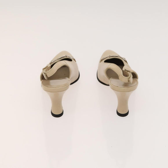 Salvatore Ferragamo Louis Vuitton High Heels Leather 2 Set Beige Auth ac3823