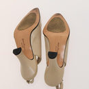 Salvatore Ferragamo Louis Vuitton High Heels Leather 2 Set Beige Auth ac3823-5