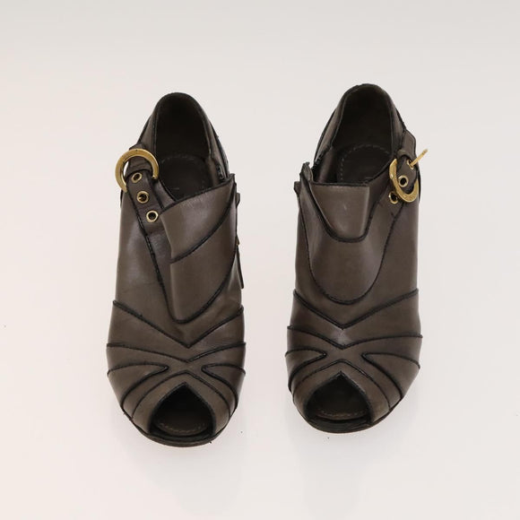 Salvatore Ferragamo Louis Vuitton High Heels Leather 2 Set Beige Auth ac3823
