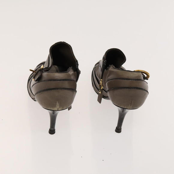 Salvatore Ferragamo Louis Vuitton High Heels Leather 2 Set Beige Auth ac3823