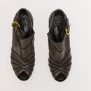 Salvatore Ferragamo Louis Vuitton High Heels Leather 2Set Beige Auth ac3823-8