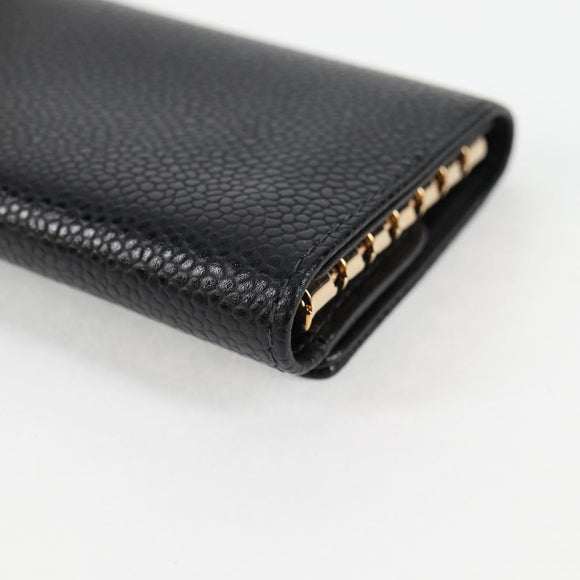 CHANEL Key Case Caviar Skin Black CC Auth ac3828M