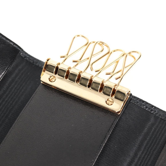 CHANEL Key Case Caviar Skin Black CC Auth ac3828M