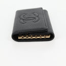 CHANEL Key Case Caviar Skin Black CC Auth ac3828M-3