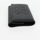 CHANEL Key Case Caviar Skin Black CC Auth ac3828M-4