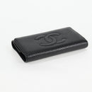 CHANEL Key Case Caviar Skin Black CC Auth ac3828M-5