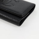 CHANEL Key Case Caviar Skin Black CC Auth ac3828M-14