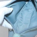 PRADA Accessory Pouch Nylon Light Blue Silver Auth ac3837-11