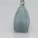 PRADA Accessory Pouch Nylon Light Blue Silver Auth ac3837-4