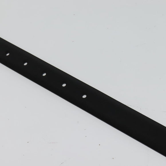 PRADA Belt Leather 35.4"" Black Silver Auth ac3838