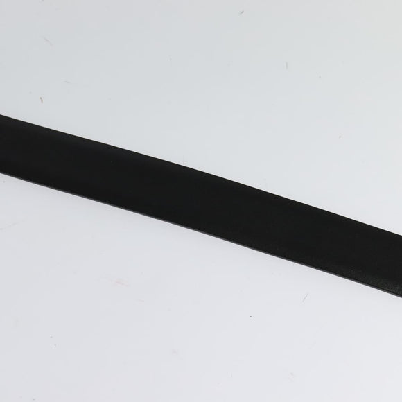 PRADA Belt Leather 35.4"" Black Silver Auth ac3838