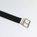 PRADA Belt Leather 35.4"" Black Silver Auth ac3838-14