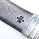 PRADA Belt Leather 35.4"" Black Silver Auth ac3838-17