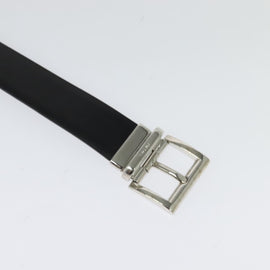 PRADA Belt Leather 35.4"" Black Silver Auth ac3838 - 0