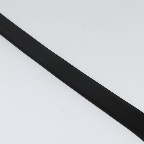 PRADA Belt Leather 35.4"" Black Silver Auth ac3838