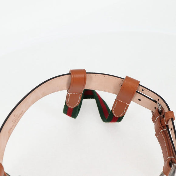 GUCCI GG Supreme Bamboo 1947 Horsebit Waist bag PVC Beige 681137 Auth ac3847M