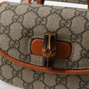 GUCCI GG Supreme Bamboo 1947 Horsebit Waist bag PVC Beige 681137 Auth ac3847M-19