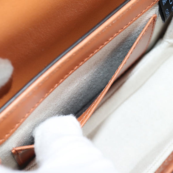 GUCCI GG Supreme Bamboo 1947 Horsebit Waist bag PVC Beige 681137 Auth ac3847M