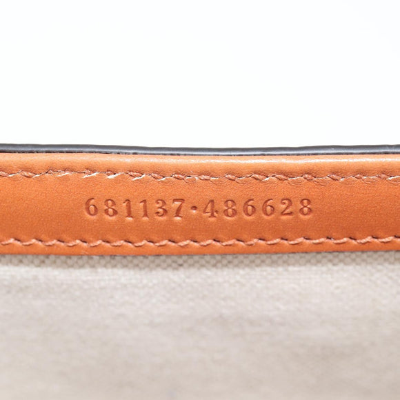 GUCCI GG Supreme Bamboo 1947 Horsebit Waist bag PVC Beige 681137 Auth ac3847M