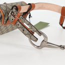 GUCCI GG Supreme Bamboo 1947 Horsebit Waist bag PVC Beige 681137 Auth ac3847M-8
