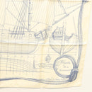 HERMES Carre 90 Scarf ""CHEVAL DE MER"" Silk Cream Auth ac3849-10