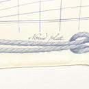 HERMES Carre 90 Scarf ""CHEVAL DE MER"" Silk Cream Auth ac3849-14